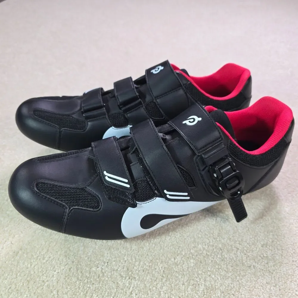 Peloton Cycling Shoes Mens Euro 47 US 13 SPD-SL Cleats Black Red Indoor Bike EUC